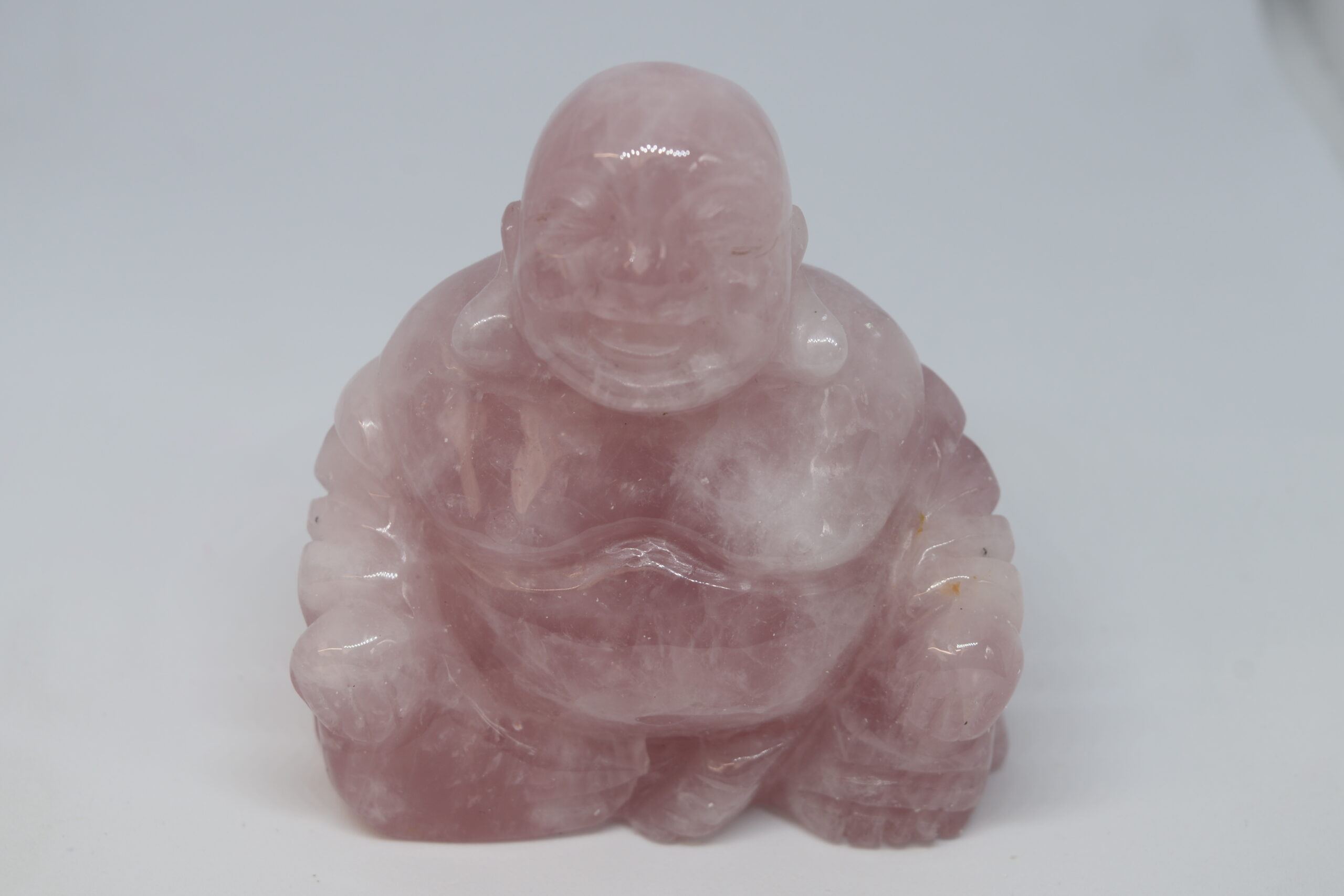 Gemstone carvings, Large Buddha, Rose Quartz